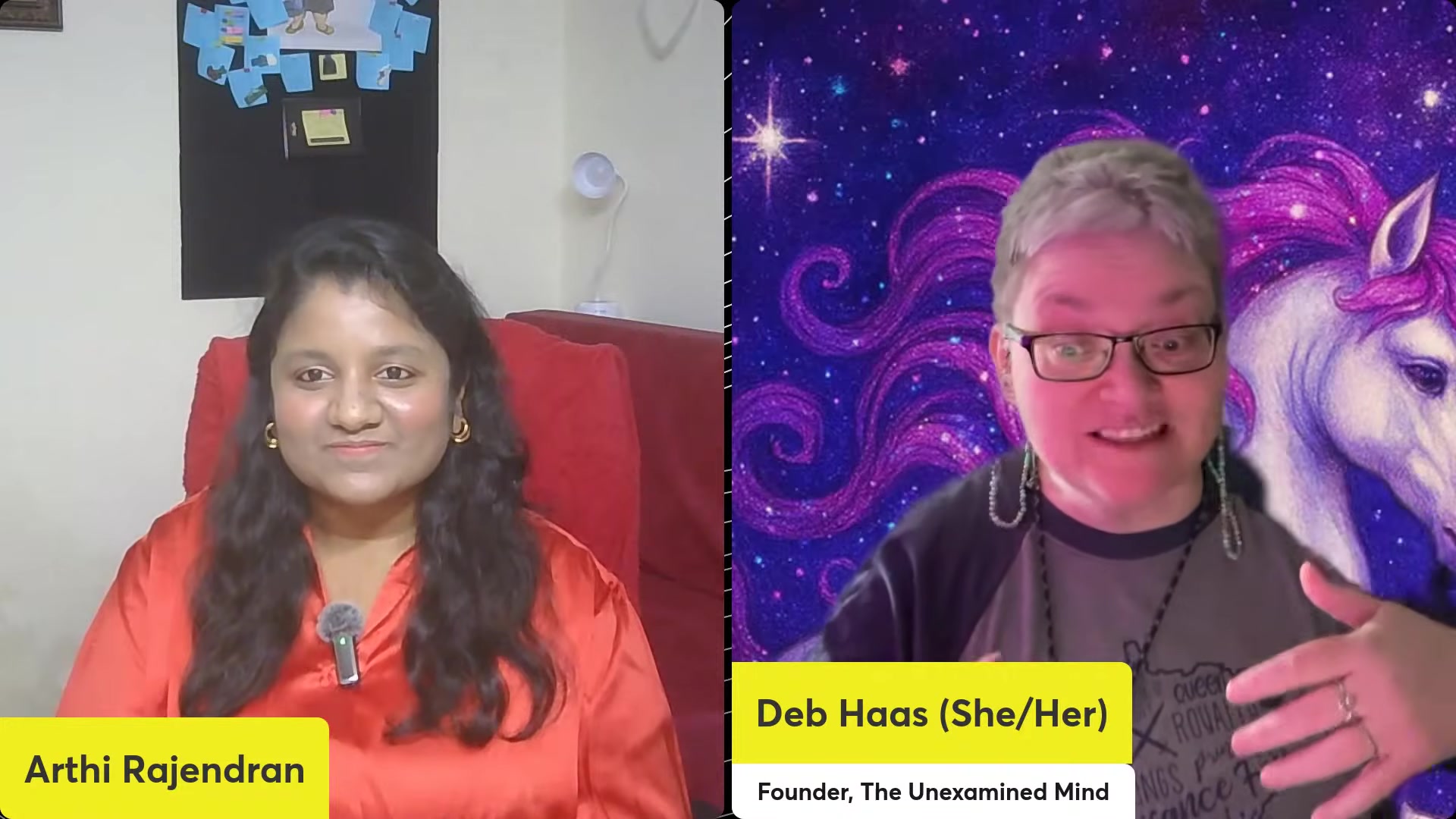 Deb Haas smiling on The AI Sisterhood Podcast episode 1 while talking about learning AI without perfectionism