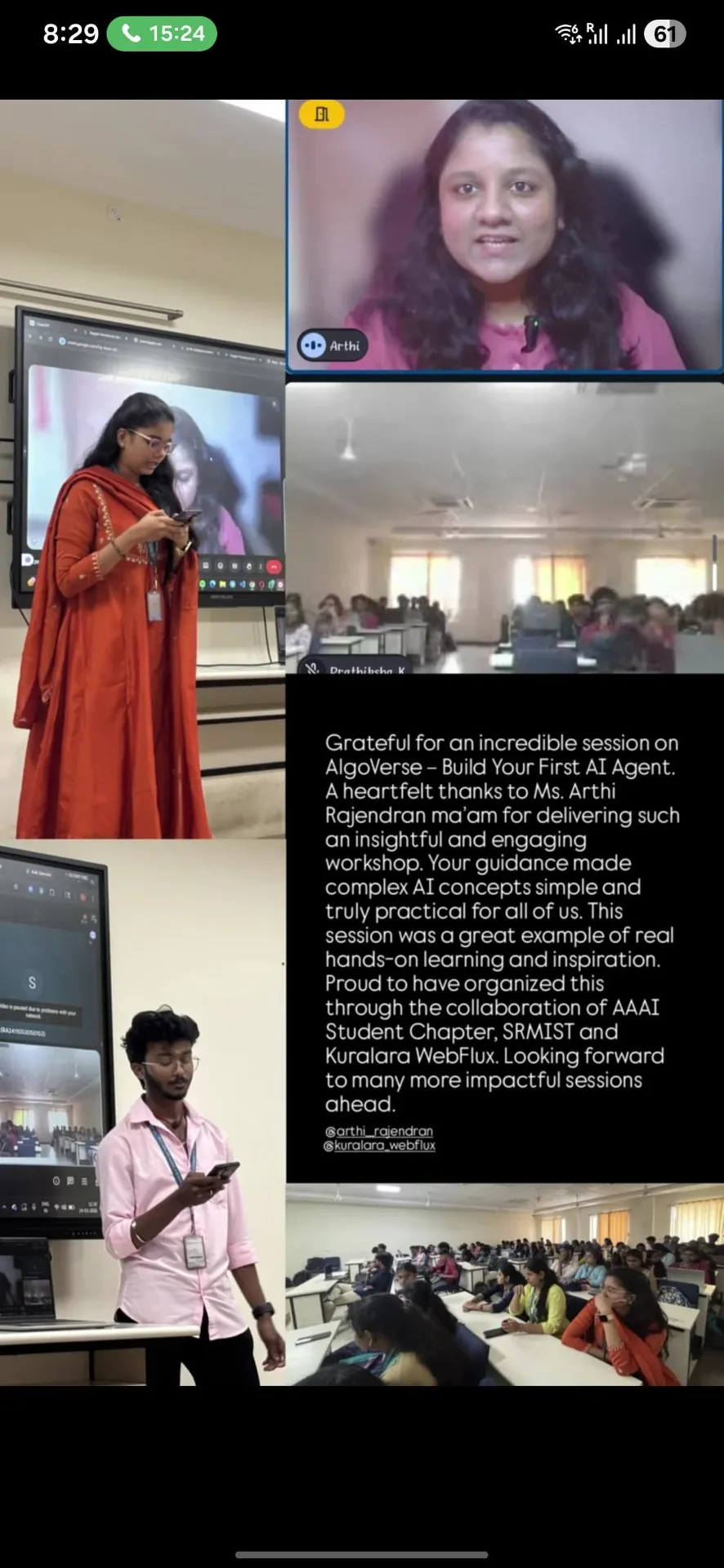 AAAI SRMIST Trichy, virtual, 2026. Building AI Agents from Scratch.