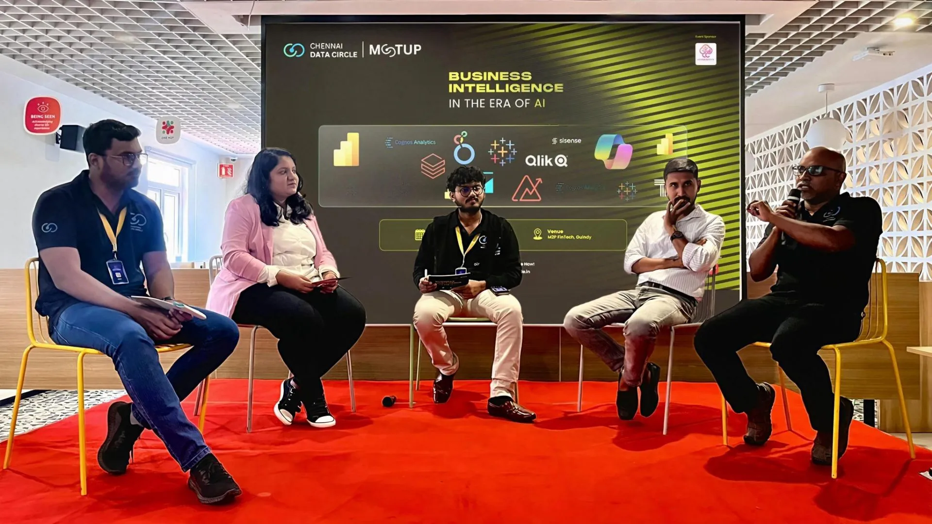 M2P Fintech Chennai Data Circle meetup, Guindy, 2025. AI in BI: Boon or Bane.